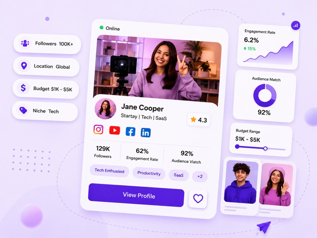 Smart Discovery Influencer UI Showcase